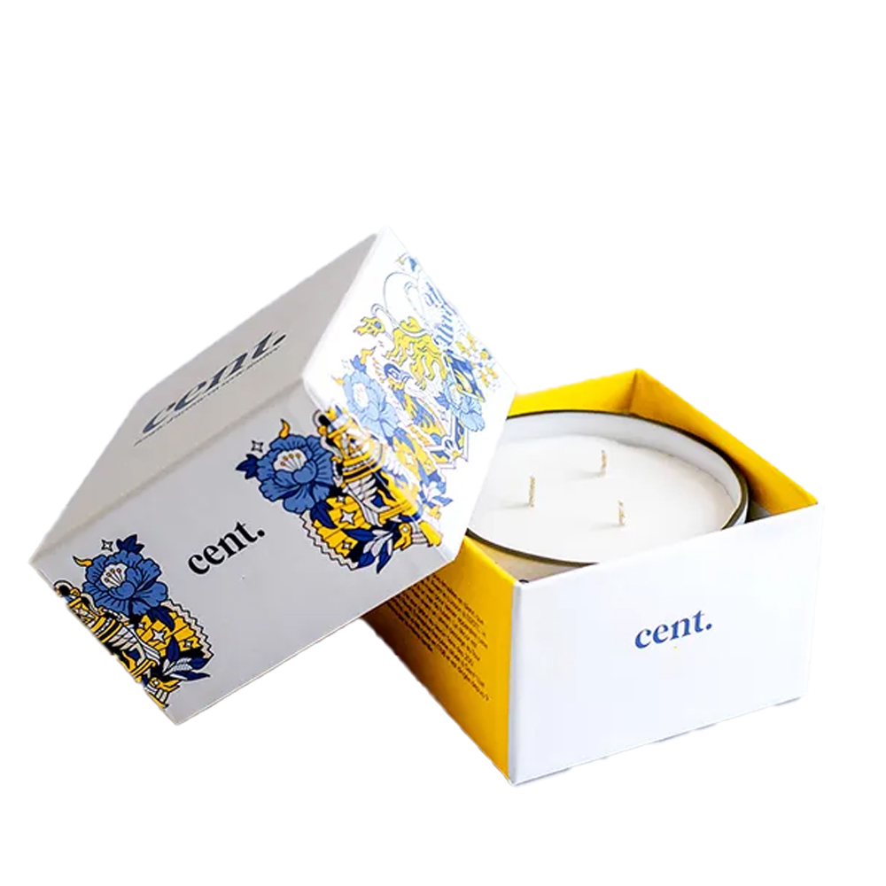 Two-piece candle box packaging